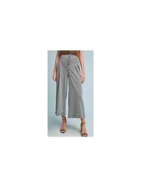 Maeve High-Waist Wide-Leg Cropped Pants in Gray